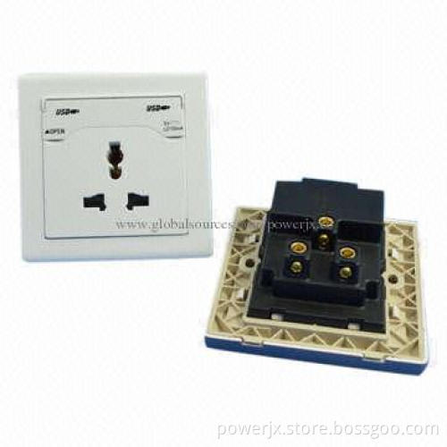 Electric Switch and Socket with 5V/2,100mA Dual USB Port Interface